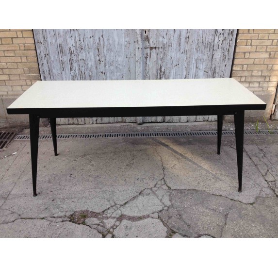 Vintage Tolix large refectory table, Formica top