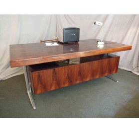 Scandinavian rosewood palisander & aluminium desk