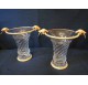 Paire de vases en cristal, à montures de bronze doré aux oiseaux
