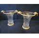 Paire de vases en cristal, à montures de bronze doré aux oiseaux