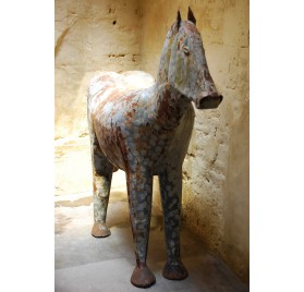 Sculpture : grand cheval stylisé Art-Déco ou moderniste