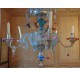 Lustre cinq branches en verre de Murano