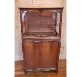 Old walnut display cabinet for a store