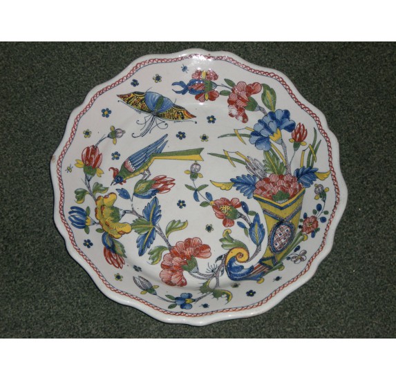 Rouen faience plate, 18th century