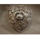 English Victiorian heart shaped box, sterling silver