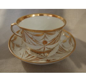 Cup and saucer, Paris porcelain, 19th century