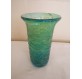 Vase malte Mdina, en verre texturé bleu, vert et jaune