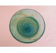 Maltese vase Mdina, textured glass blue, green and yellow